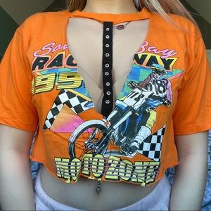 Vintage Motocross Crop Top